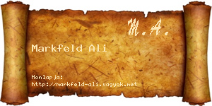 Markfeld Ali névjegykártya
